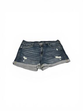 Old Navy Distressed Rolled Hem Denim Shorts - Dark Blue size 16